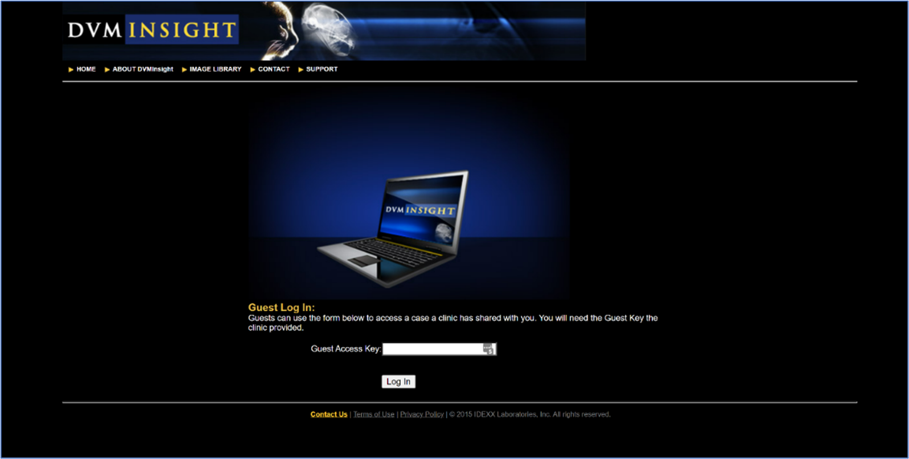 DVMInsight Guest Log In Page